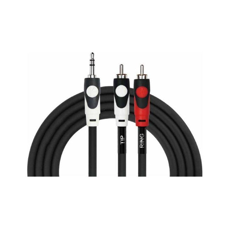 Cable de audio stereo tipo Y de 3.5mm a enchufe RCA (2mts)