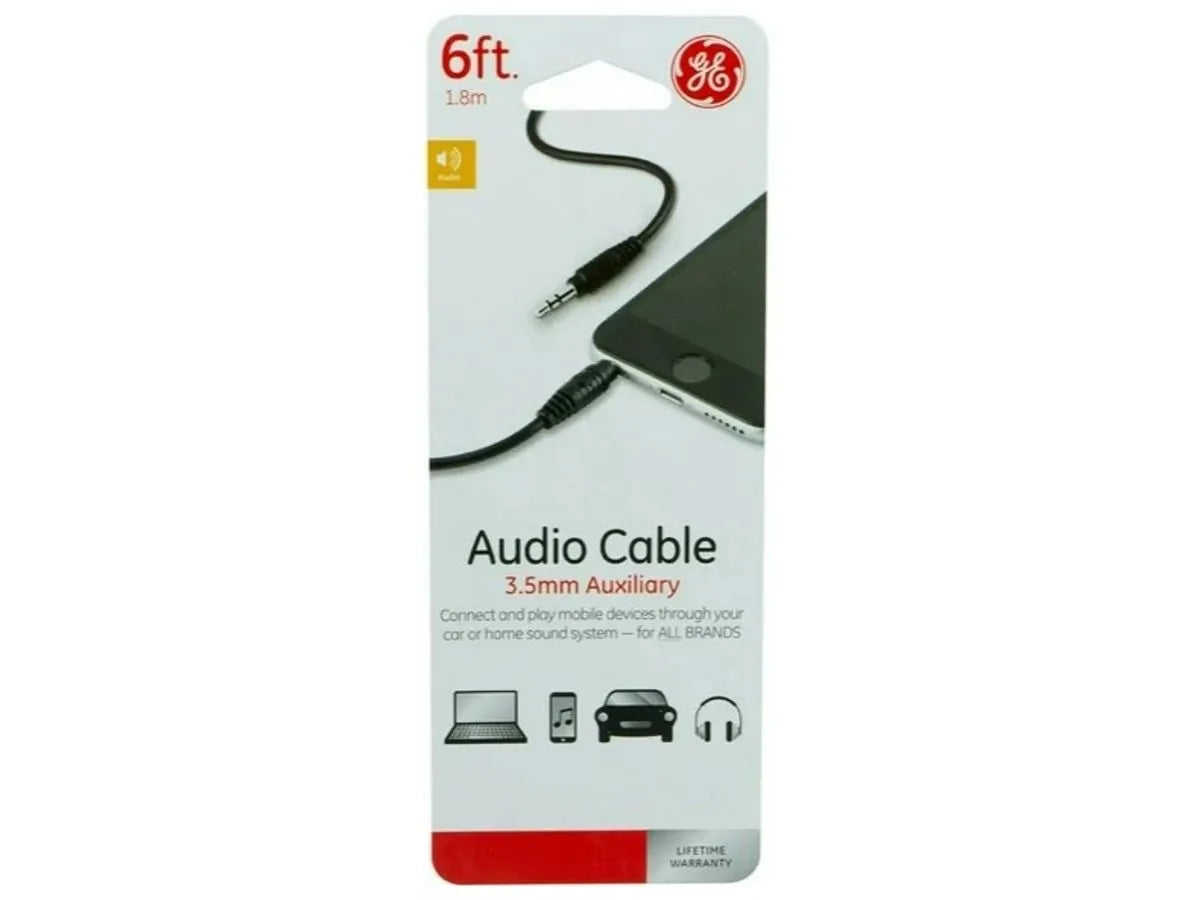 Cable auxiliar de audio de 3.5mm de 1.8m GE