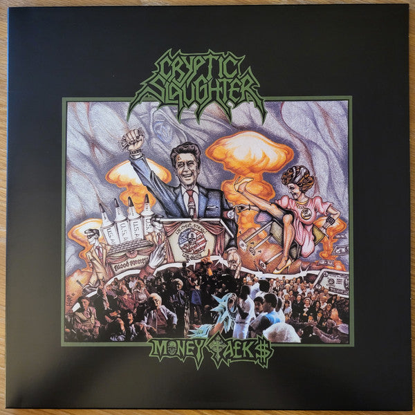Cryptic Slaughter – Money Talks (Black Ice W/ Olive Green, Bone White & Halloween Orange Splatter Vinyl) 🇺🇸