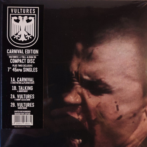 Ye (Kanye West) & Ty Dolla Sign – Vultures 1 - Carnival Edition (Maroon 7INCH/CD/Exclusive Artwork) 🇺🇸