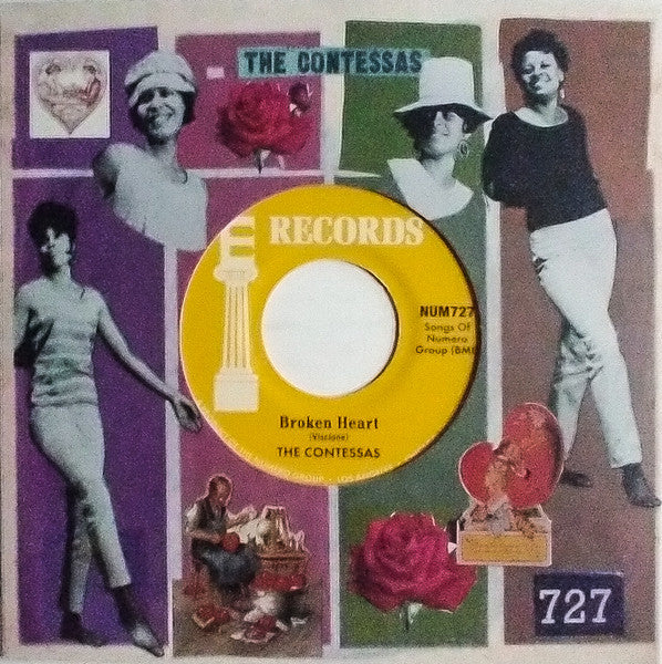 Contessas – Broken Heart B/W Gimme Gimme (Opaque Peach & White Marble 7INCH) 🇺🇸