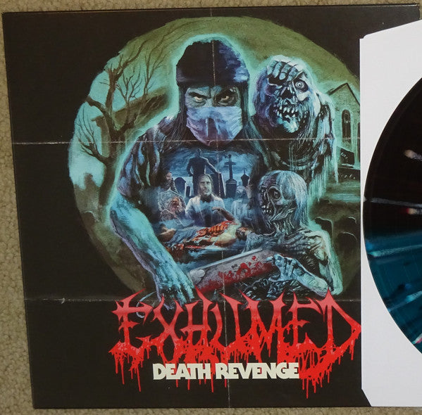 Exhumed – Death Revenge (Sea Blue & Black Ice Quad With Red, Bone White & Cyan Blue Splatter Vinyl) 🇺🇸