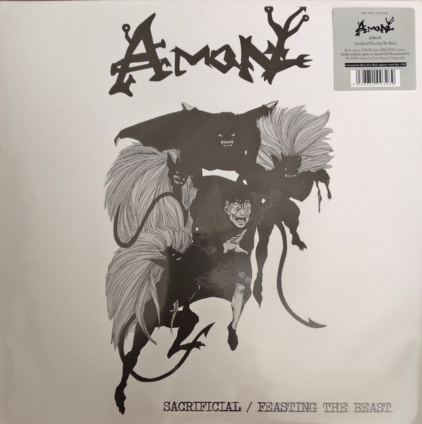 Amon – Sacrificial/Feasting the Beast (4TH Press/Clear W/ Black Splatter Vinyl) 🇺🇸
