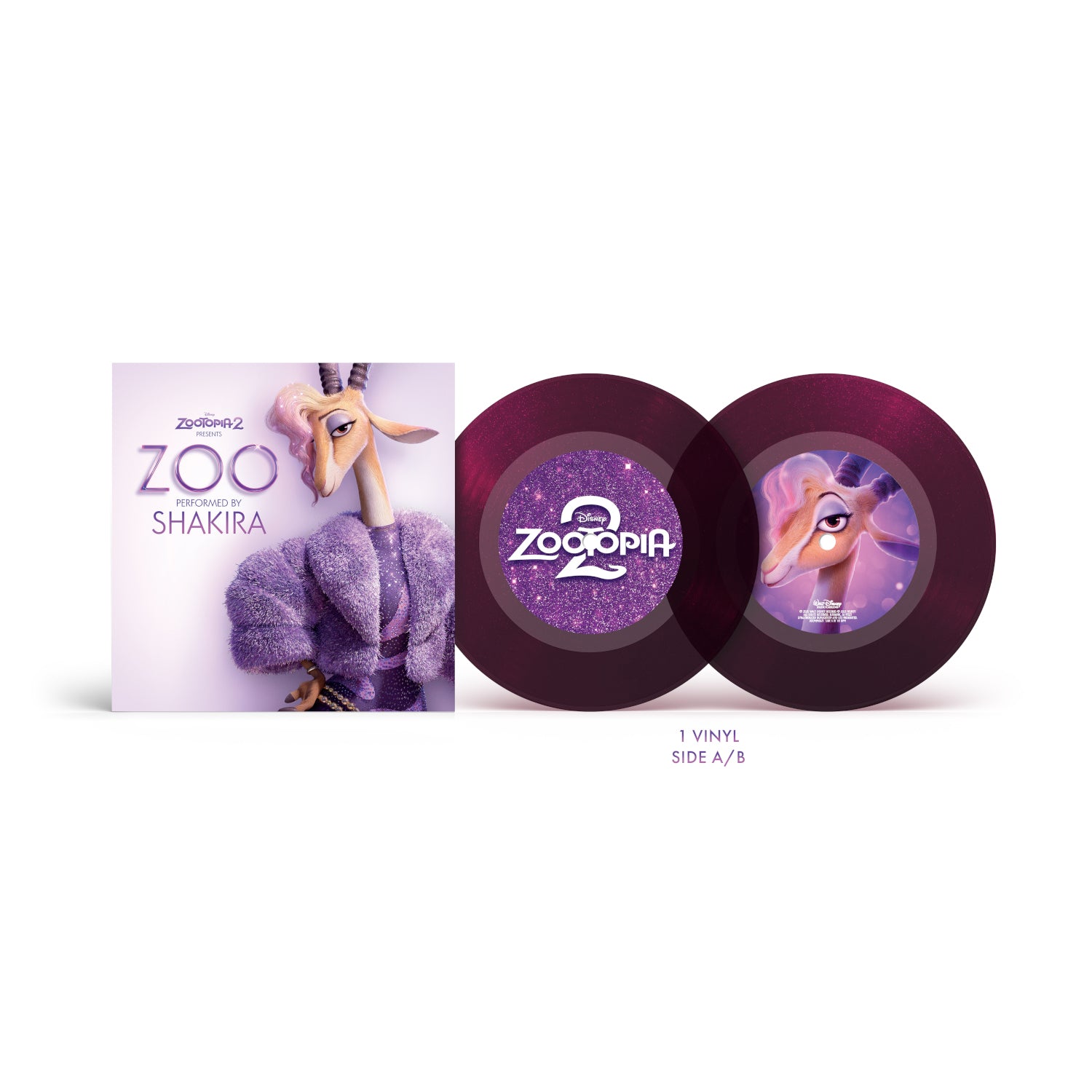 Shakira – Zoo (7" Single Translucent Purple With Glitter)