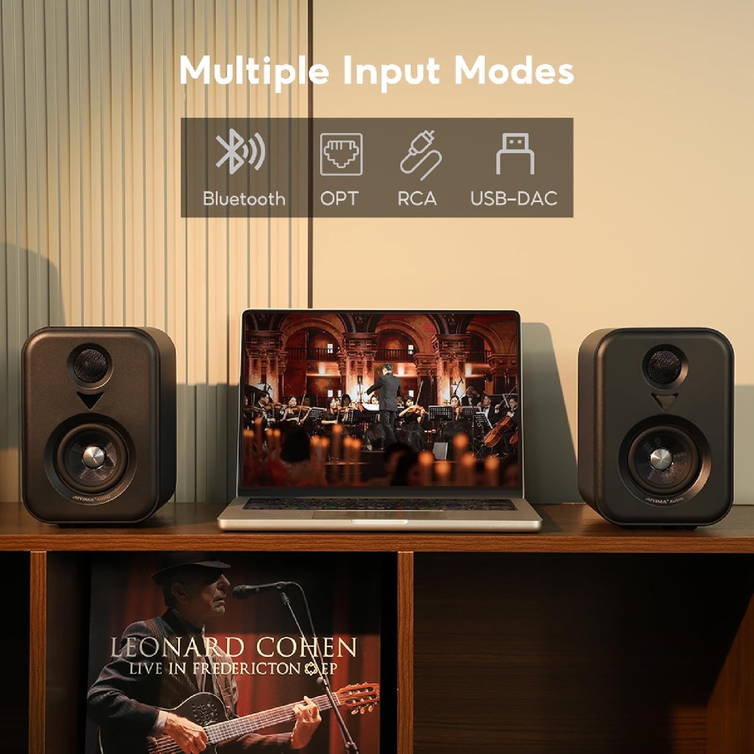 AIYIMA S400 Parlantes Stereo Activos tipo Bookshelf de 80 Watts con salida para Subwoofer (Open Box)