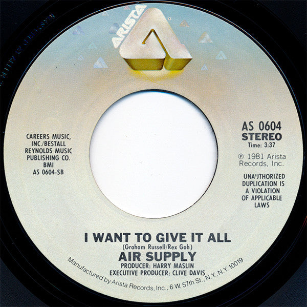 Air Supply – The One That You Love [7", 45 RPM, Single] (Usado)