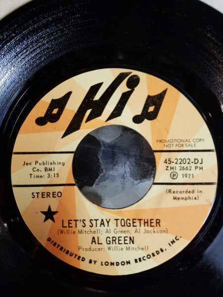 Al Green – Let's Stay Together [7" 45 RPM Single] (Usado)