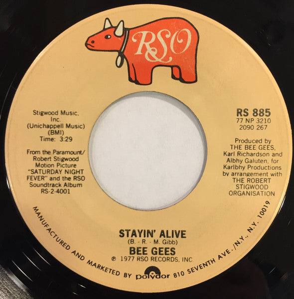 Bee Gees ‎– Stayin' Alive [7" 45 RPM Single] (Usado)