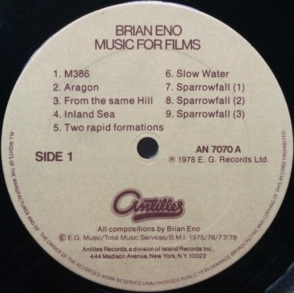 Brian Eno – Music For Films (Usado)