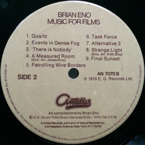 Brian Eno – Music For Films (Usado)