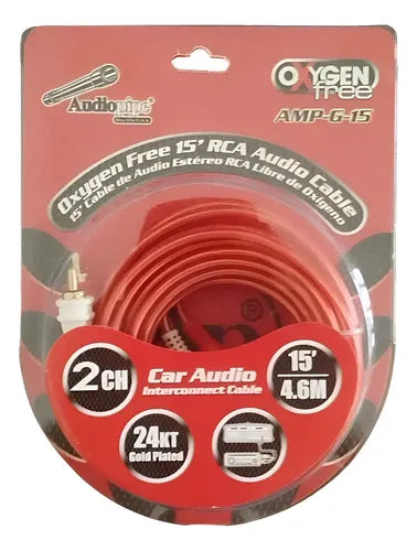 Cable de audio stereo RCA libre de oxígeno Audiopipe (4.6mts)