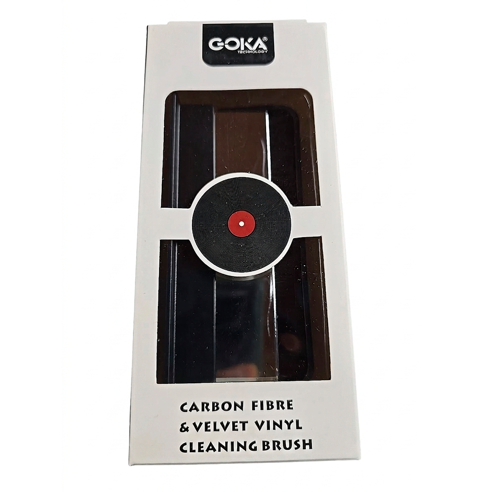 2 en 1 Cepillo de fibra de carbono y terciopelo para discos de vinilo GOKA