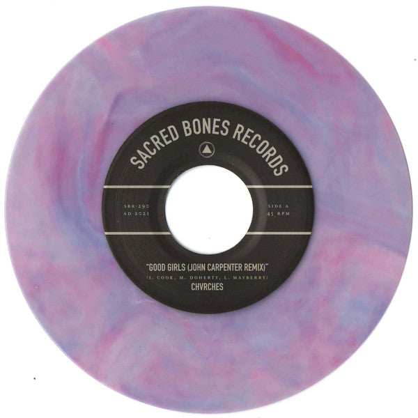 Chvrches, John Carpenter – Good Girls (John Carpenter Remix) b/w Turning The Bones (CHVRCHES Remix) [7", 45 RPM, Single, Limited Edition, Blue And Pink Marble Vinyl] (Usado)
