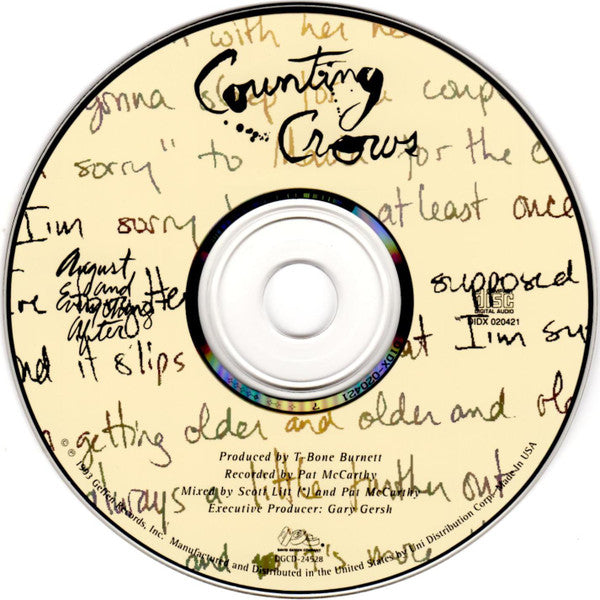 Counting Crows – August And Everything After (CD Usado) 💿
