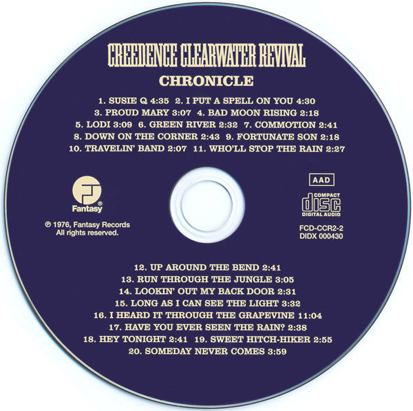 Creedence Clearwater Revival Featuring John Fogerty – Chronicle: The 20 Greatest Hits (CD Usado) 💿