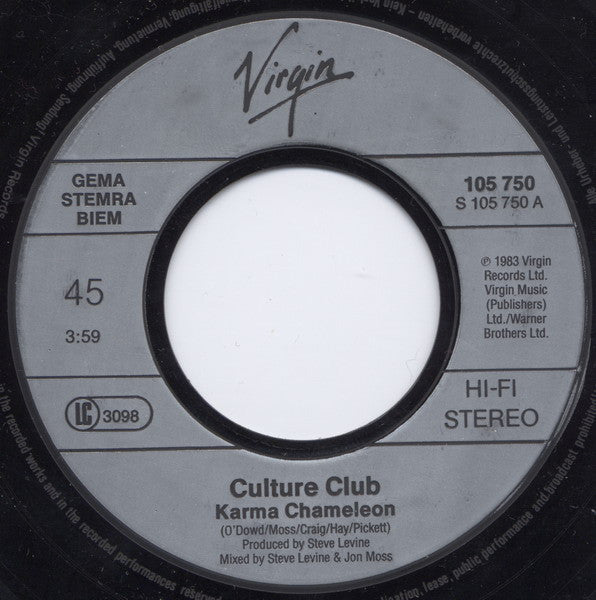 Culture Club – Karma Chameleon [7" 45 RPM Single] (Usado)