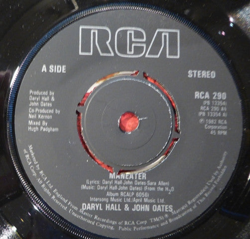 Daryl Hall + John Oates – Maneater [7" 45 RPM Single] (Usado)