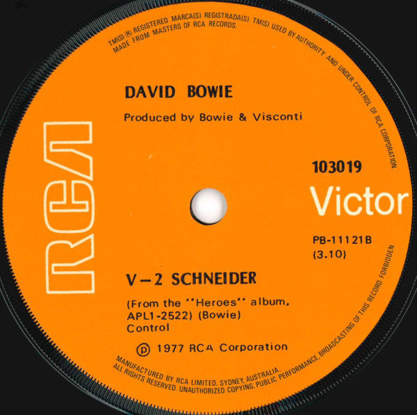 David Bowie – "Heroes" [7" 45 RPM Single] (Usado)