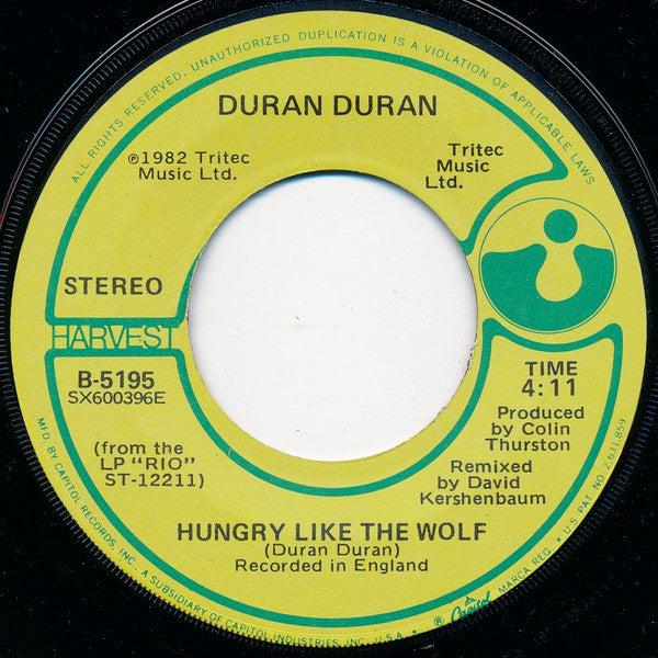 Duran Duran – Hungry Like The Wolf [7" 45 RPM Single] (Usado)