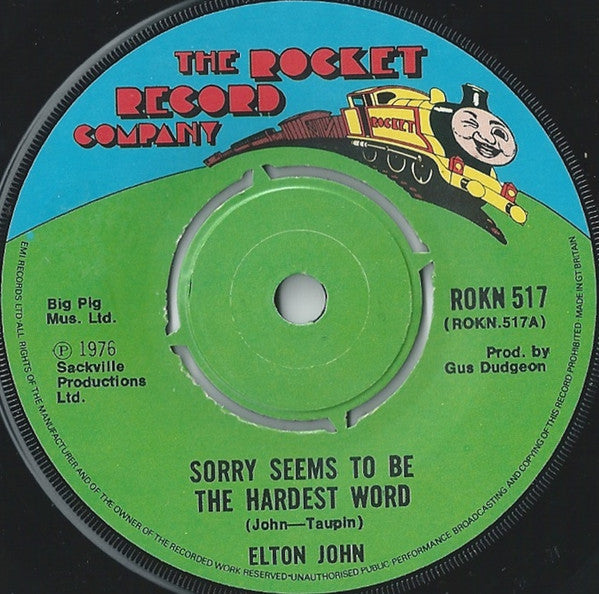 Elton John ‎– Sorry Seems To Be The Hardest Word [7" 45 RPM Single] (Usado)