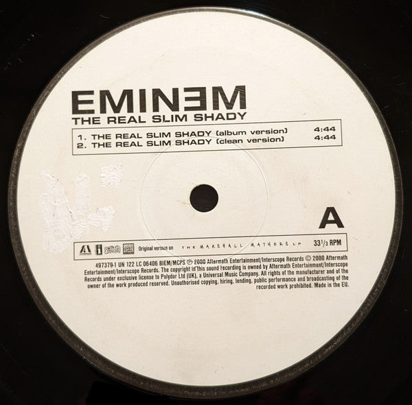 Eminem – The Real Slim Shady [12", 33 ⅓ RPM, Single] (Usado)
