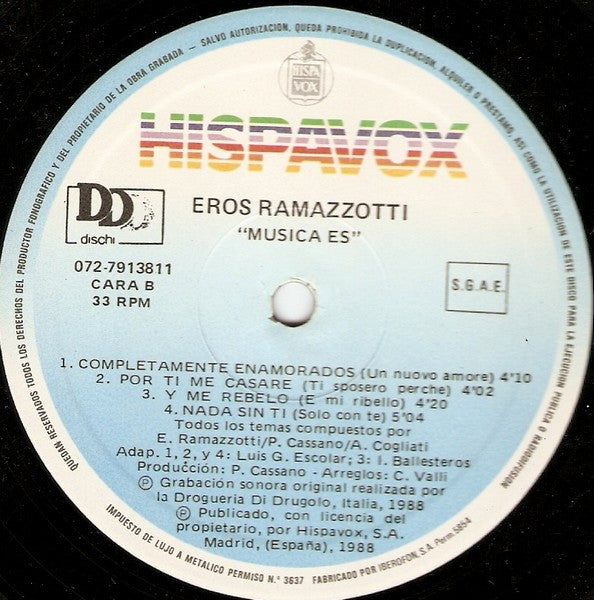Eros Ramazzotti – Música Es (Usado)
