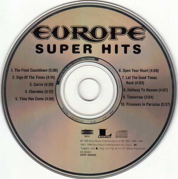 Europe – Super Hits [CD Usado] 💿