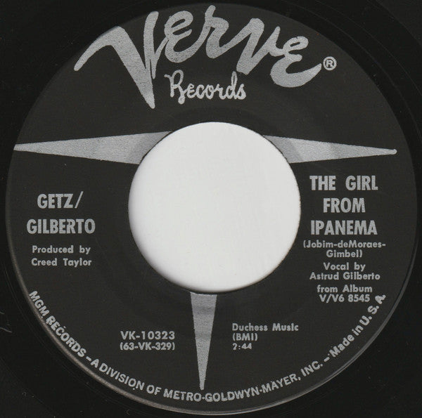 Getz / Gilberto – The Girl From Ipanema [7" Single 45 RPM] (Usado)