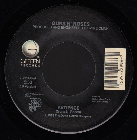 Guns N' Roses – Patience [7" 45 RPM Single] (Usado)