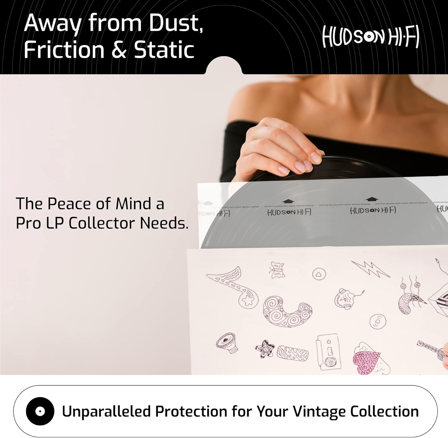 Funda Interna protectora de discos anti estática - Hudson Hi-Fi (Unidad)