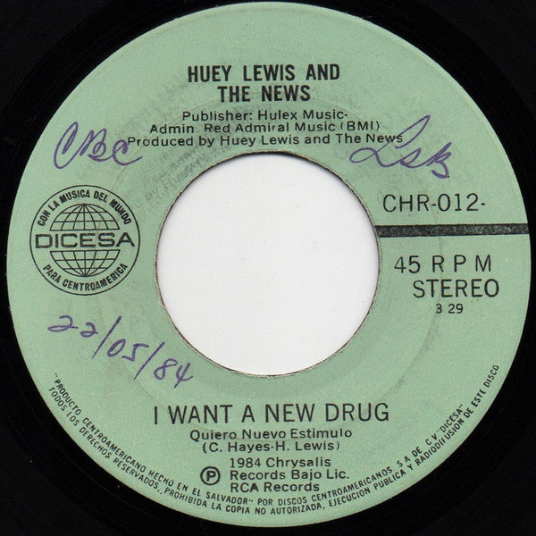 Huey Lewis And The News – I Want A New Drug [7" 45 RPM Single] (Usado)