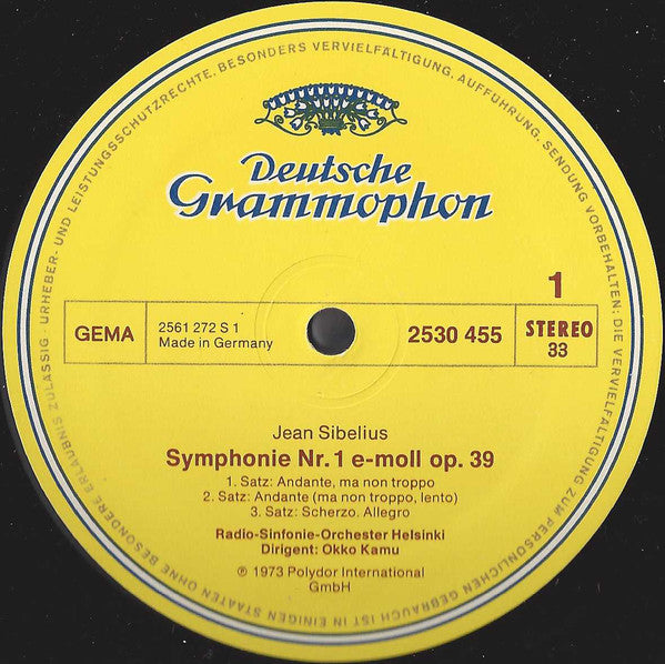 Jean Sibelius / Radio-Sinfonie-Orchester Helsinki, Okko Kamu – Symphonie Nr. 1 E-moll (In E Minor) Op. 39 / Der Barde (The Bard) Op. 64 (Usado)