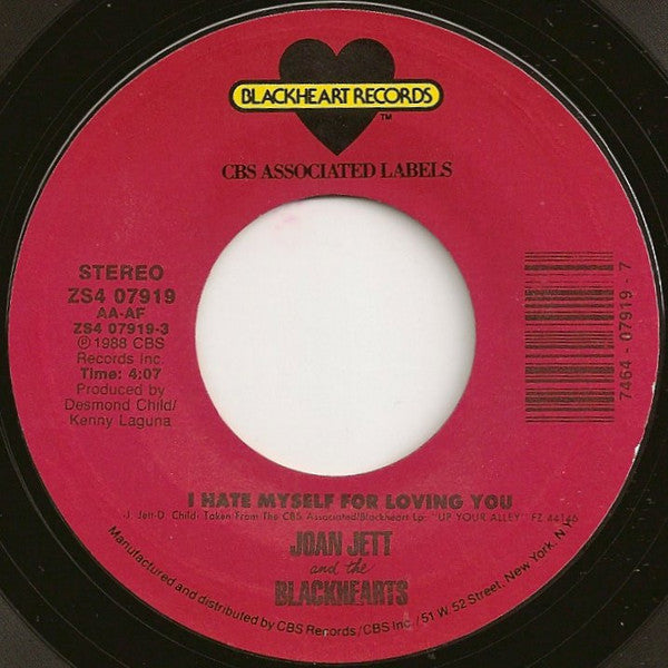 Joan Jett And The Blackhearts – I Hate Myself For Loving You [7" 45 RPM Single] (Usado)