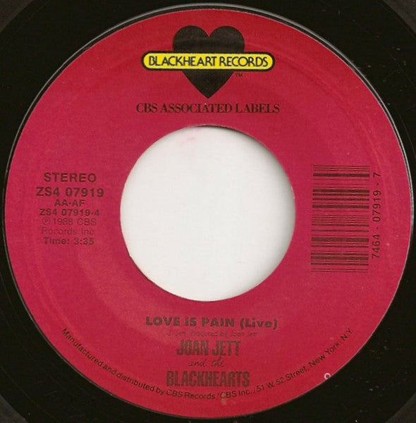 Joan Jett And The Blackhearts – I Hate Myself For Loving You [7" 45 RPM Single] (Usado)