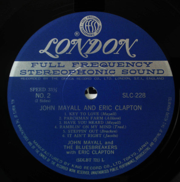 John Mayall With Eric Clapton – Blues Breakers (Usado) 🇯🇵