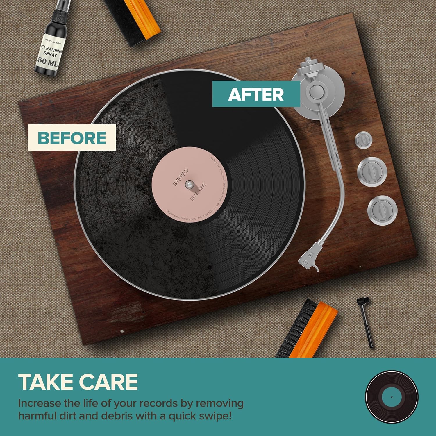 Kit de limpieza para vinilos de 6 piezas