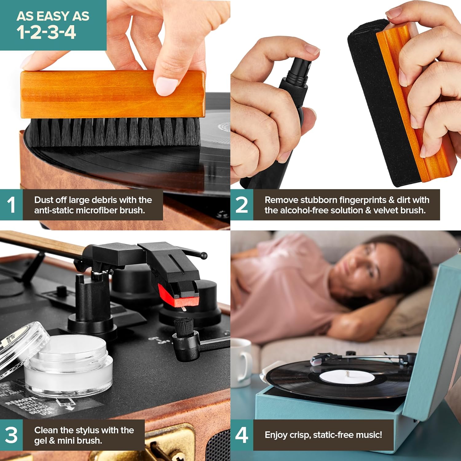 Kit de limpieza para vinilos de 6 piezas
