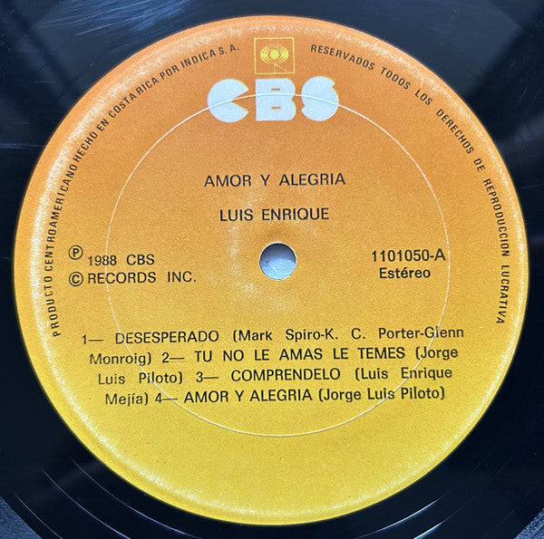 Luis Enrique – Amor Y Alegria (Usado)