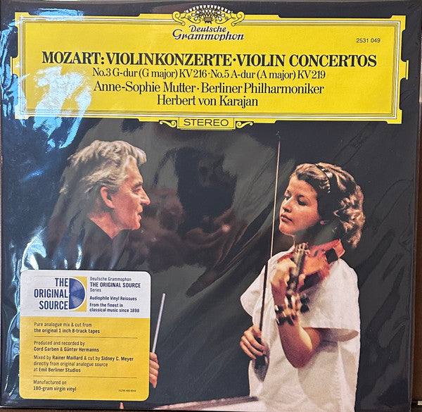 Anne-sophie & Berliner Philharmoniker & Herbert Von Karajan Mutter – Mozart: Violin Concertos Nos. 3 & 5 (180G) 🇺🇸