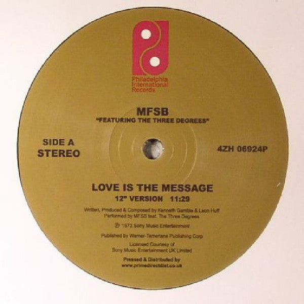 Mfsb – Love Is The Message (12 Inch Version)/Tsop (Special 12 Inch Version) (Feat. The Three Degrees) 🇺🇸