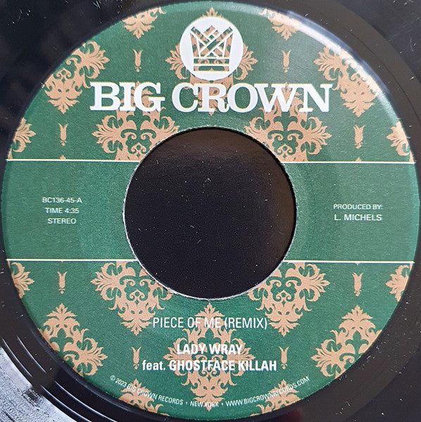 Lady Wray & Pete Rock – Piece of Me (Feat. Ghostface Killah) B/W Joy & Pain (Pete Rock Remix) 🇺🇸
