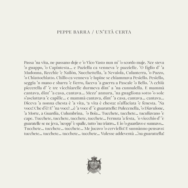 Barra Peppe – Un Eta Certa 🇺🇸