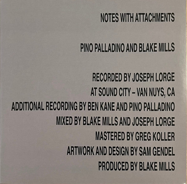 Pino; Blake Mills Palladino – Notes with Attachments 🇺🇸