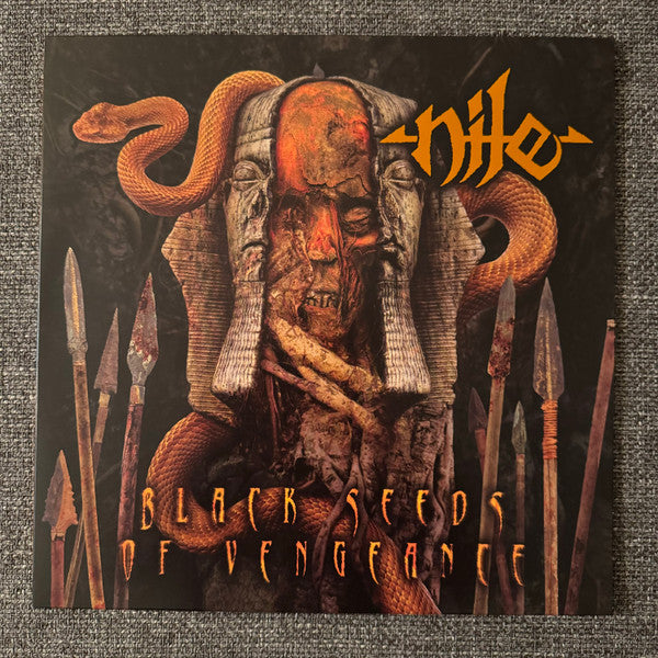 Nile – Black Seeds of Vengeance (Orange with Black Ice Spinners & Orange, Silver & Red Splatter Vinyl) 🇺🇸