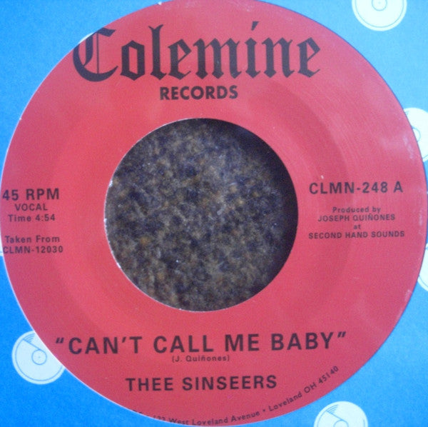 Thee Sinseers – Can't Call Me Baby / Take a Chance 🇺🇸