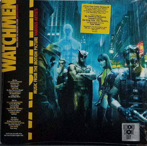 Various Artists – Watchmen OST: Music from the (3LP/Yellow Smiley Face W/ Etching/Dr. Manhattan Blue Vinyl) (RSD) 🇺🇸