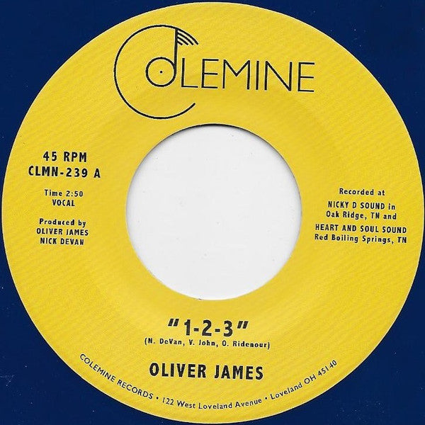 Oliver James – 1-2-3 / Nothing Is Forever (Dark Blue 7INCH) 🇺🇸