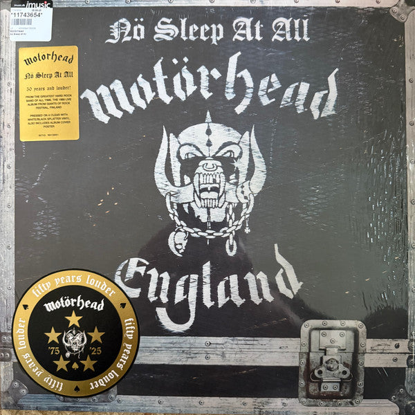Motorhead – No Sleep at All (50TH Anniversary) (Clear/Black-white Splatter Vinyl) 🇺🇸