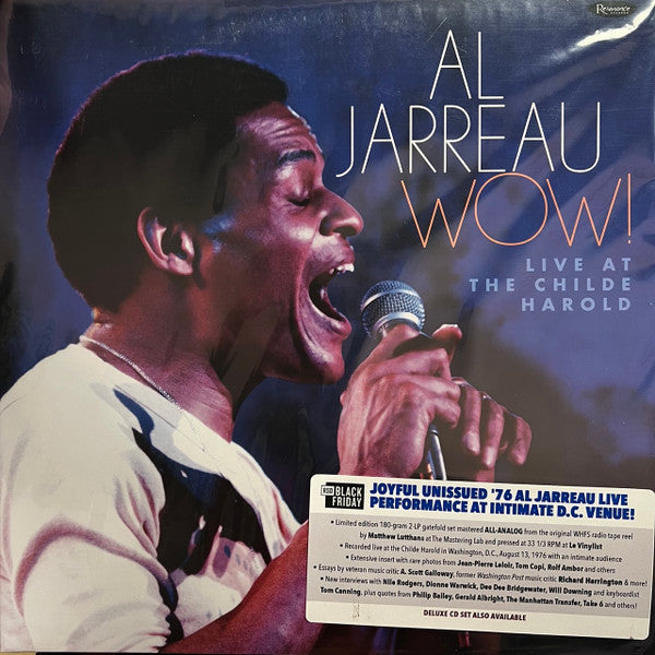 Al Jarreau – Wow! Recorded Live in Performance at the Childe Harold (180G/2LP) (RSD) 🇺🇸