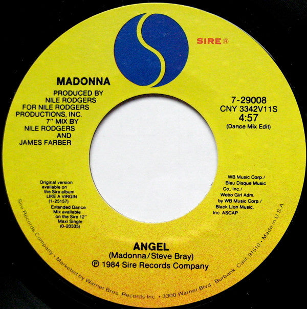 Madonna ‎– Angel [7" 45 RPM Single] (Usado)